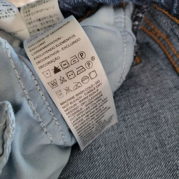 Levi's Wedgie Straight Medium Blue Denim Jeans Raw Hem 27 - Picture 8 of 9